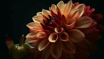 vibrerande dahlia blomma, en gåva av kärlek i natur bukett genererad förbi ai foto