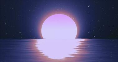 abstrakt måne över vatten hav och horisont med reflektioner bakgrund foto