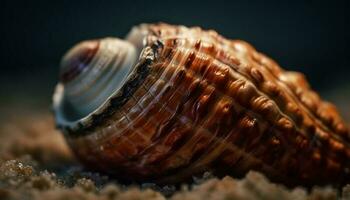 snäckskal spiral mönster ställer ut skönhet i natur under vattnet genererad förbi ai foto