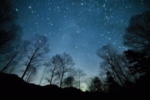 ai genererad de starry himmel ovan verkar till gå på evigt med oräkneliga nålstick av ljus foto