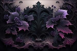 gotik blom bakgrund ai genererad foto