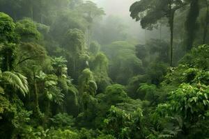 ai genererad regnskog är ett av de mest biologisk mångfald ekosystem på de planet. foto
