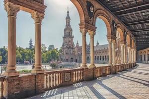 Plaza de Espana i Sevilla Andalusien Spanien