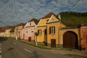 biertan en mycket skön medeltida by i transsylvanien, Rumänien. en historisk stad i rumänien den där har bevarad de frankisk och gotik arkitektonisk stil. resa Foto. foto