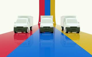 lastbil bil illustration. grandmax bil. logistisk transport. 3d tolkning. foto