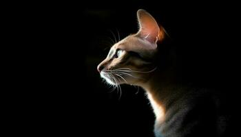 mjukhet och skönhet i en söt, lekfull kort hår kattunge porträtt genererad förbi ai foto