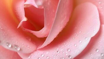 färsk rosa blomma, våt med dagg, skönhet i natur bräcklighet genererad förbi ai foto