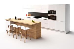 stock Foto av 3d kök på en vit bakgrund isolerat fotografi generativ ai
