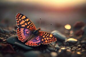 vibrerande fjärilar monter de skönhet av natur utomhus genererad förbi ai foto