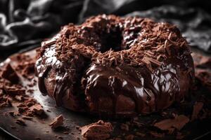 choklad brownies med kaffe strössel generativ ai foto