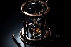 antik timglas i mörk generativ ai foto