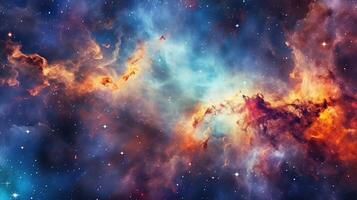 3d abstrakt Plats himmel med stjärnor och nebulosa bakgrund generativ ai foto