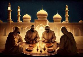 ramadan festlig firande. ramazan helig böner. ai genererad. foto