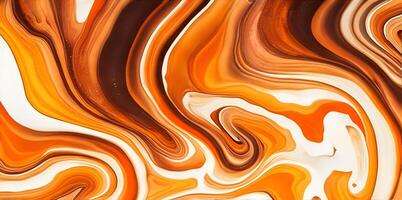 skön abstrakt vätska konst bakgrund textur. bläck och orange blandad textur. ai genererad. foto