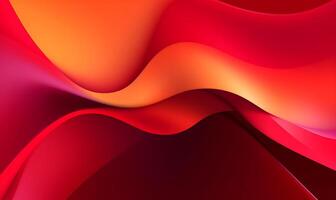 abstrakt röd orange flytande Vinka bakgrund ai genererad foto