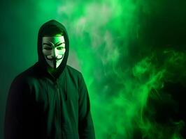 anonym hacker. begrepp av dataintrång Cybersäkerhet, Cyber brott, Cyber attack. ai genererad bild. foto