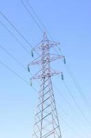 högspänning elektrisk transmission torn energi pylon foto