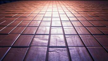 geometrisk former i en rad på gammal fashioned kaklade golv genererad förbi ai foto