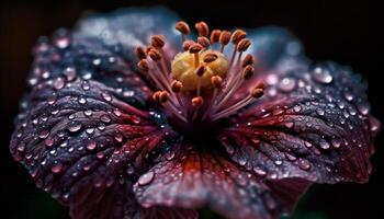 vibrerande gerbera daisy i våt höst miljö genererad förbi ai foto