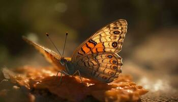 vibrerande fjäril vinge, mång färgad skönhet i natur genererad förbi ai foto