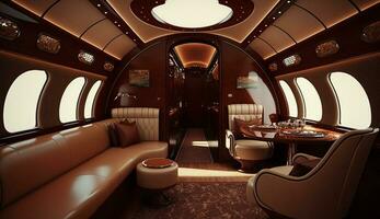 lyx Yacht interiör modern design och elegans genererad förbi ai foto