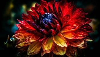 vibrerande bukett ställer ut skönhet i natur mång färgad blommig fraktaler genererad förbi ai foto