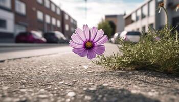 mång färgad blomma huvud blommar i natur skönhet, omgiven förbi grön genererad förbi ai foto