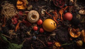 höst skörda organisk vegetabiliska samling för friska vegetarian firande genererad förbi ai foto