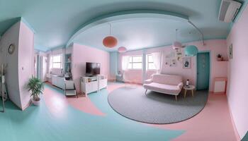 modern lyx lägenhet med bekväm möbel och elegant dekor genererad förbi ai foto