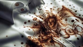 choklad Vinka stänk på abstrakt bakgrund, skapande rörig elegans genererad förbi ai foto