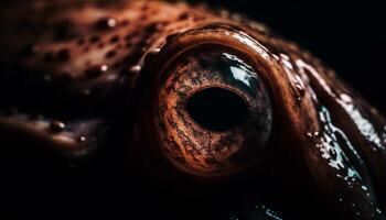 under vattnet porträtt av en dykning dykning fisk ser på kamera genererad förbi ai foto