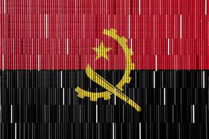 flagga av republik av angola på en texturerad bakgrund. begrepp collage. foto