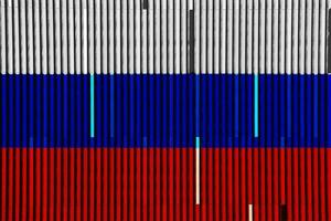 flagga av ryska federation på en texturerad bakgrund. begrepp collage. foto