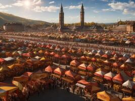 oktoberfest bakgrund. ai genererad foto