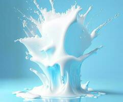 vit mjölk stänk, ai genererad foto