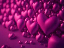 rosa abstrakt 3d hjärta, ai genererad foto