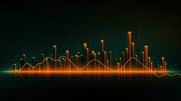 generativ ai, stock marknadsföra Diagram rader, finansiell Graf på teknologi abstrakt bakgrund representera finansiell kris, finansiell härdsmälta. teknologi begrepp, handel marknadsföra begrepp. foto