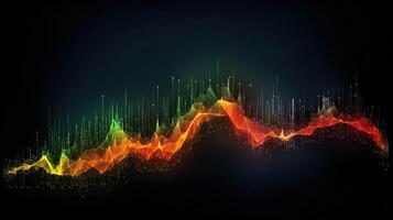 generativ ai, stock marknadsföra Diagram rader, finansiell Graf på teknologi abstrakt bakgrund representera finansiell kris, finansiell härdsmälta. teknologi begrepp, handel marknadsföra begrepp. foto