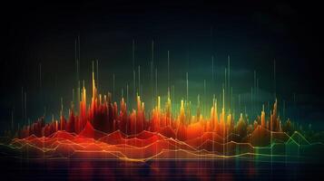 generativ ai, stock marknadsföra Diagram rader, finansiell Graf på teknologi abstrakt bakgrund representera finansiell kris, finansiell härdsmälta. teknologi begrepp, handel marknadsföra begrepp. foto