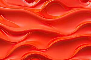 flytande orange röd vågig plast textur skrynkla bakgrund generativ ai foto