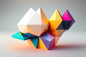 abstrakt geometrisk orange kub generativ ai foto