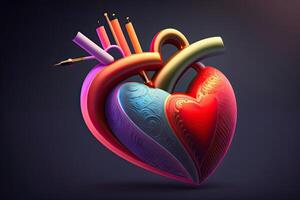 mänsklig hjärta generativ ai illustration foto