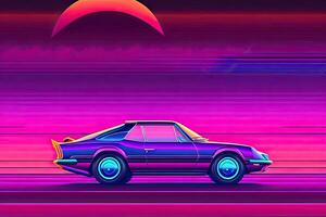 lila retrowave abstrakt bakgrund design generativ ai foto