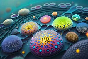 bakterie cell mikroskop bakgrund illustration foto