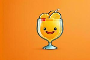 glad orange juice glas generativ ai foto