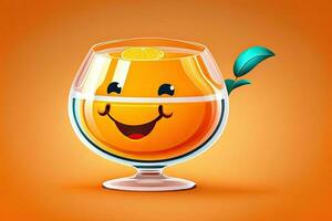 glad orange juice glas generativ ai foto
