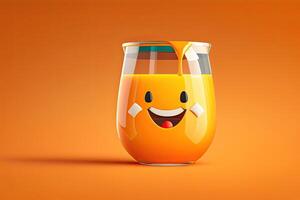 glad orange juice glas generativ ai foto