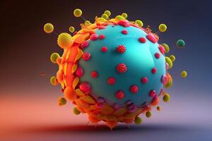 virus cell illustration generativ ai foto