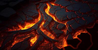 smält lava eller magma från en vulkan - ai genererad bild foto
