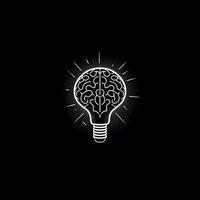Glödlampa tycka om hjärna. begrepp av artificiell intelligens eller maskin inlärning. ai genererad bild foto